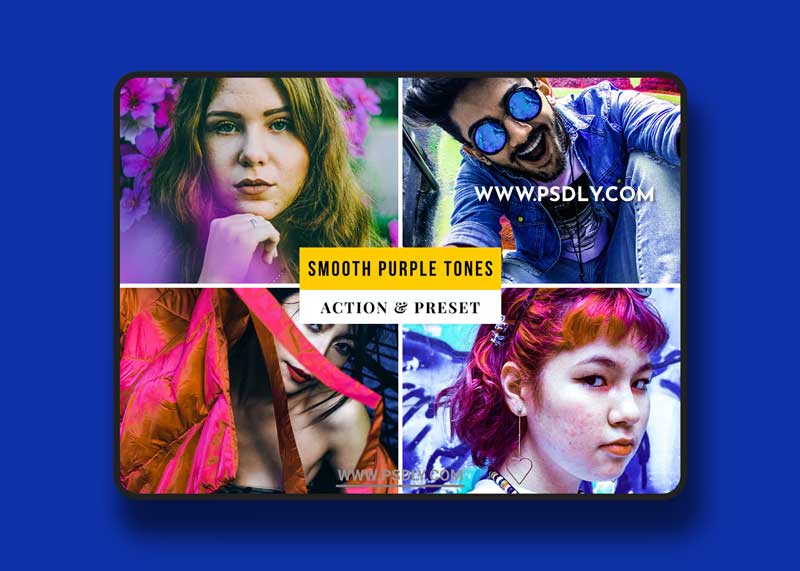 Smooth Purple Tones Action & Lightroom Preset
