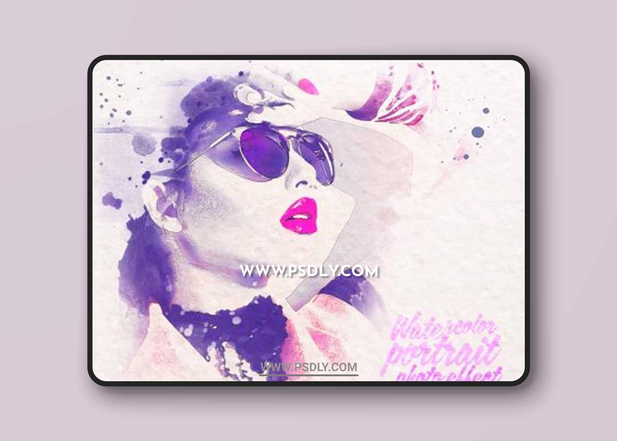 Watercolor portrait photo effect