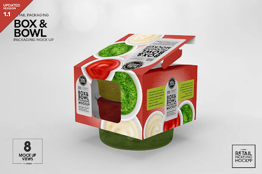 CreativeMarket - Box and Bowl Packaging Mockup 5912793