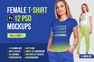CreativeMarket - Female T-Shirt Mockups Vol 4 Part 1 5336759