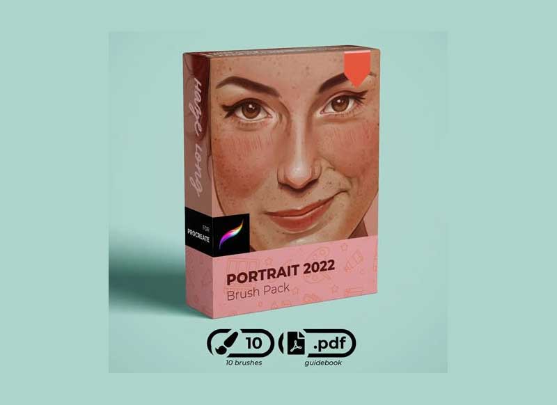10 Portrait Painting 2022 Brushes Pack for Procreate