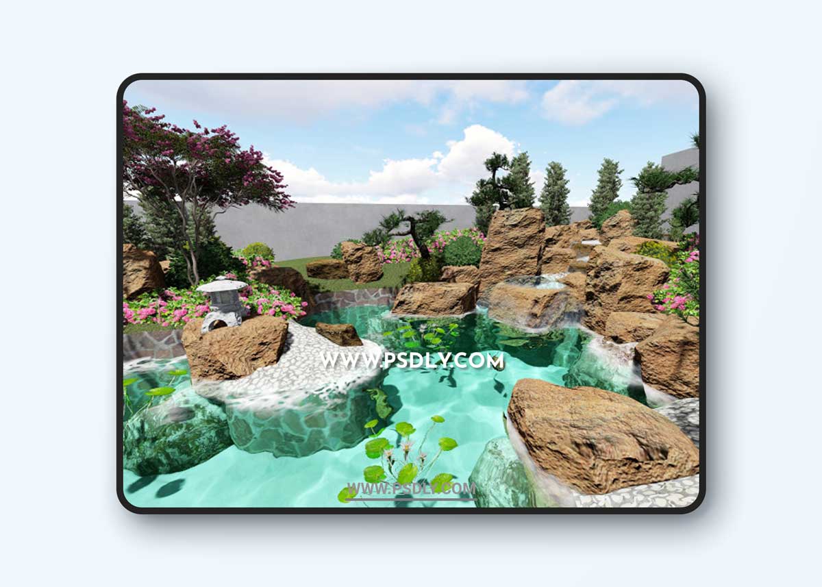 Chinese style beautiful garden model design Model