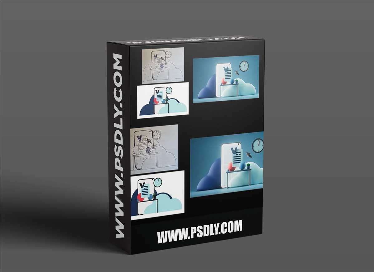 Cinema 4D and Redshift: 2D vector to 3D render