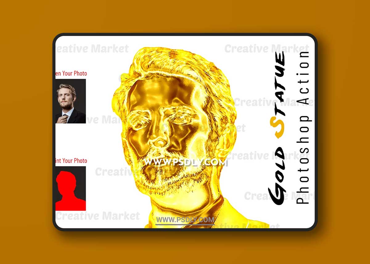 CreativeMarket - Gold Statue Photoshop Action 6550350