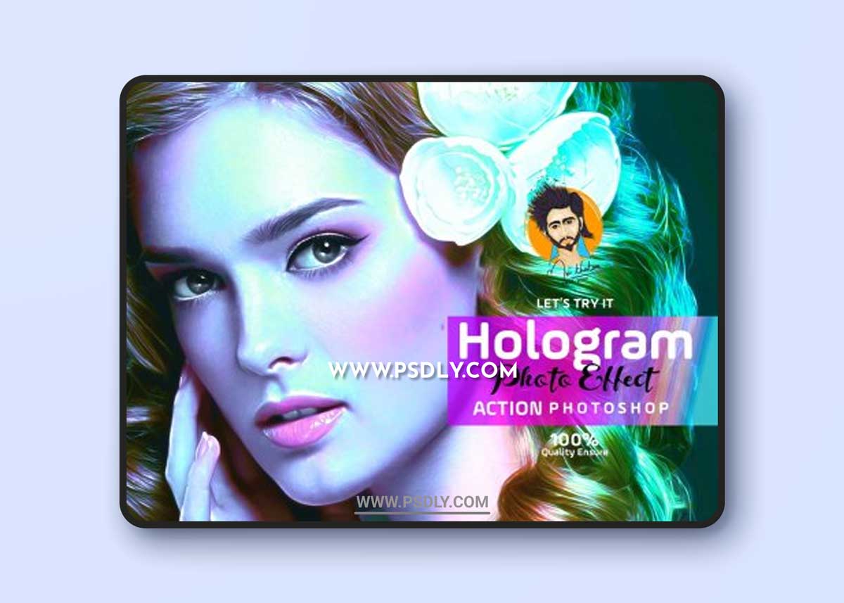 CreativeMarket - Hologram Photo Effect PS Action 5639973