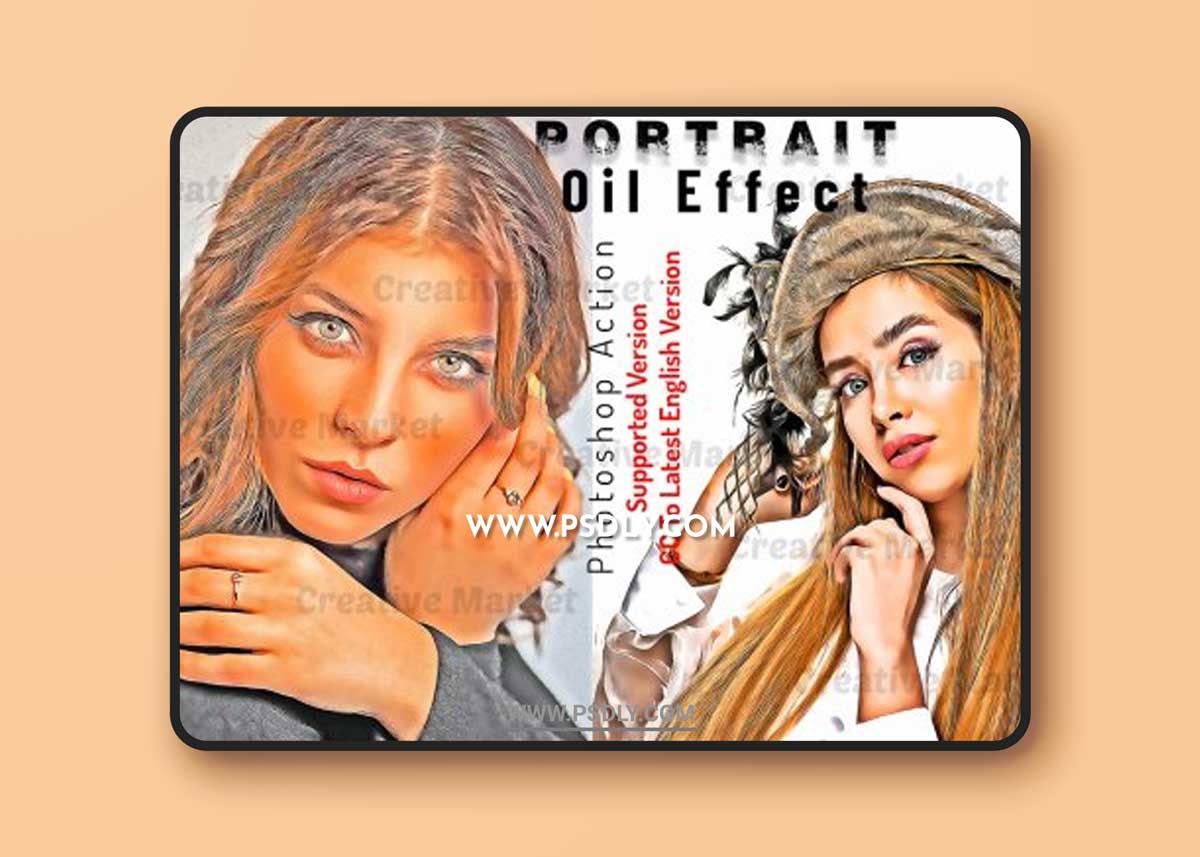 CreativeMarket - Portrait Oil Effect Photoshop Action 6536922