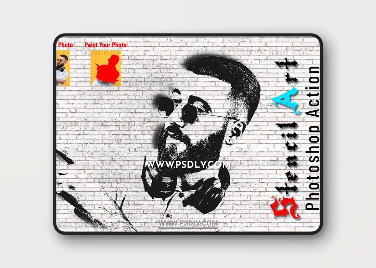 CreativeMarket - Stencil Art Photoshop Action 6552635