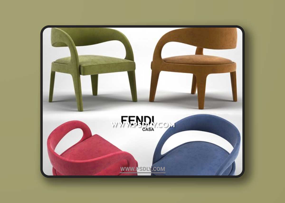 Fendi Casa Berenice Armchairs 3D Models