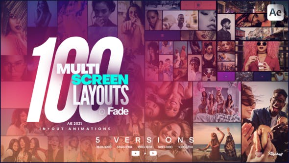 Videohive - 100 Multi-Screen Layouts // Fade - 33348672