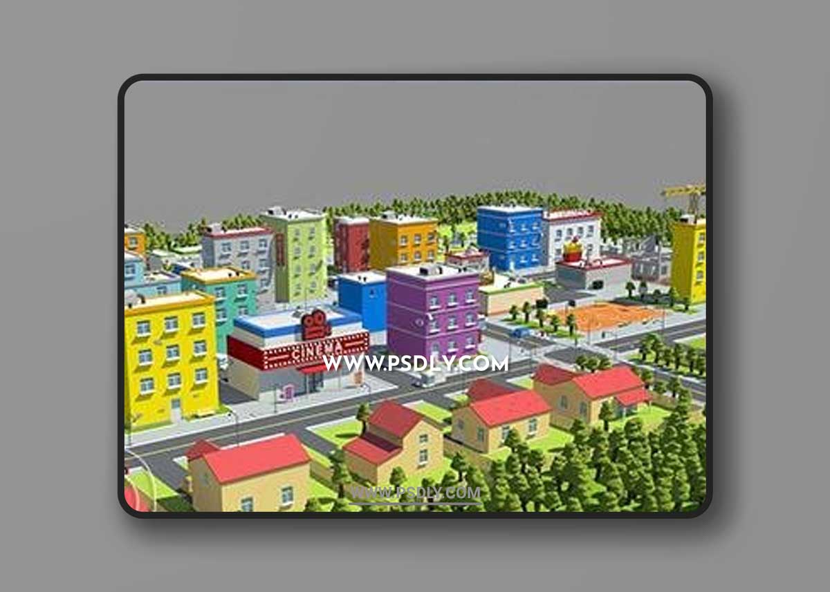 Low Poly City 3D Model o56968