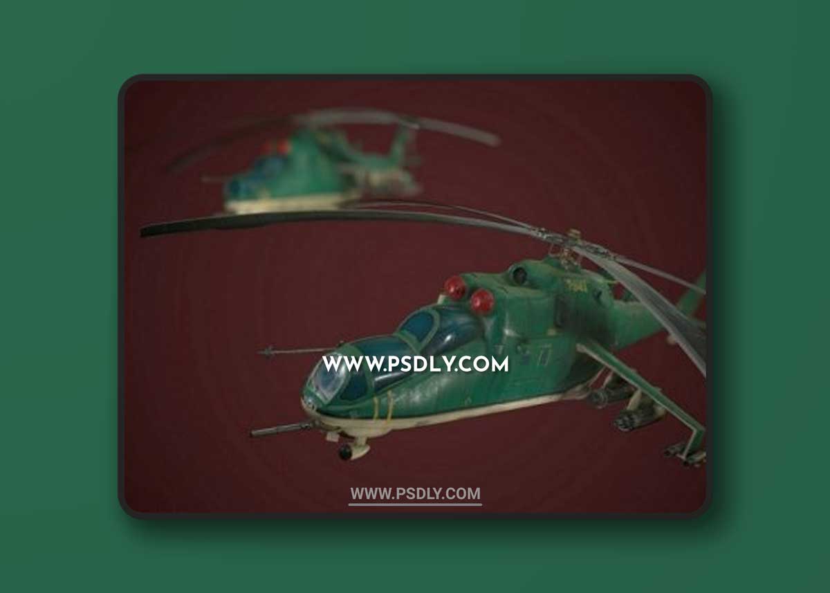 Low Poly MI-24 3D Models