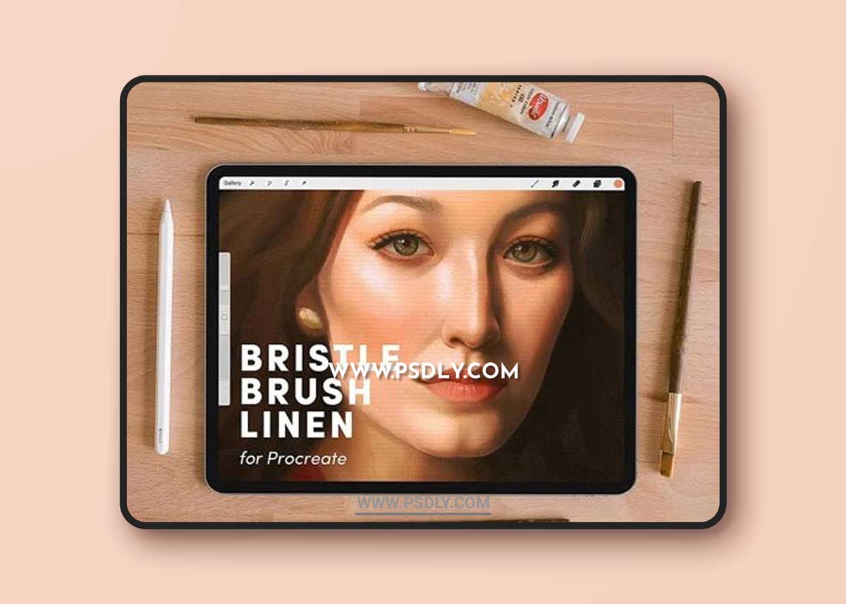 Natural Bristle Brush Linen Brushes Set for Procreate