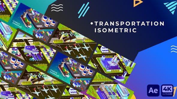 Videohive Transportation Isometric Animation | After Effects 34349242