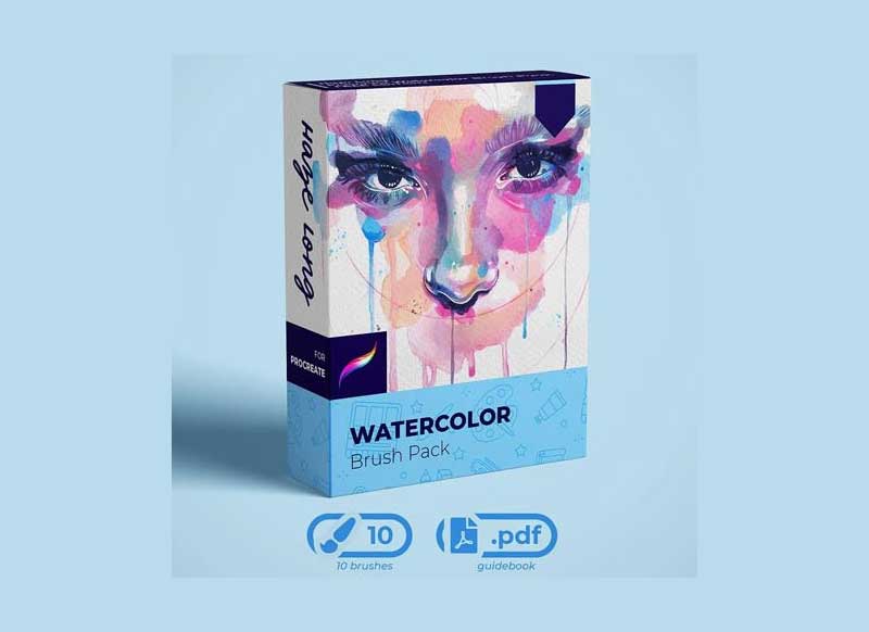 Realistic Watercolor Painting Brush Pack for Procreate