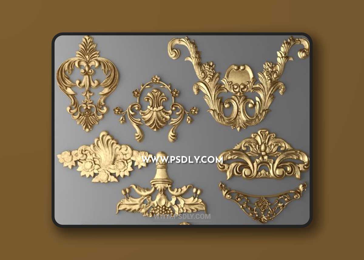 Set stucco decoration 3D Models