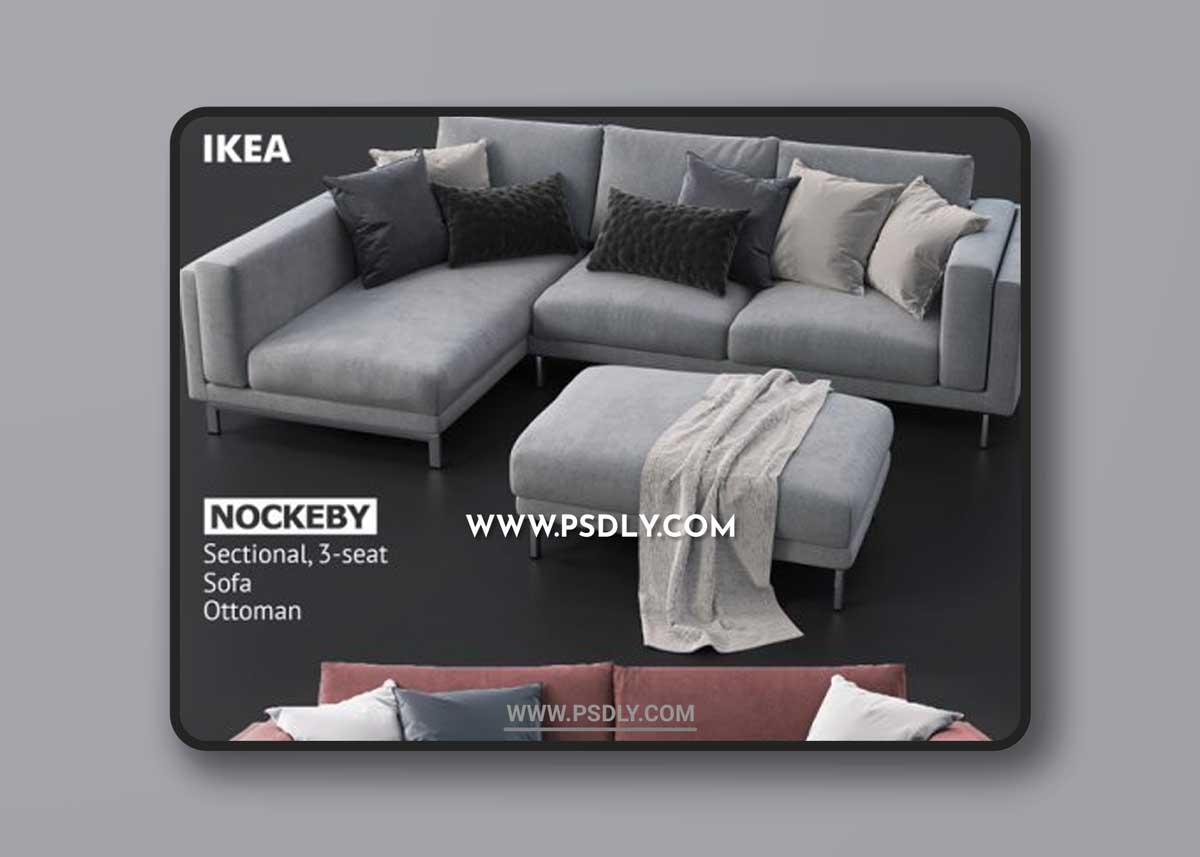 Sofas and ottoman IKEA NOCKEBY 3D Models