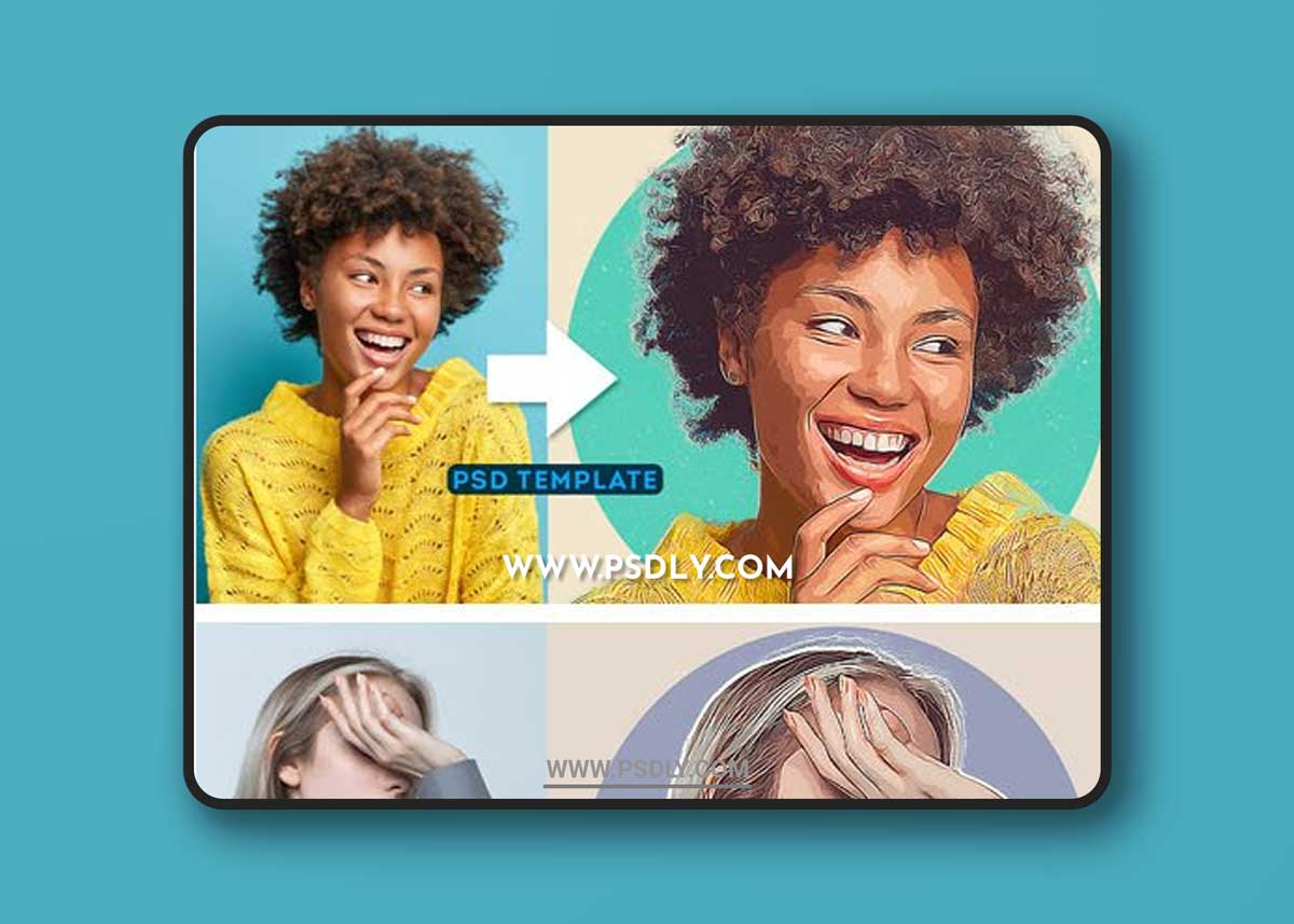 Vector Art Effect PSD Template + Tutorial