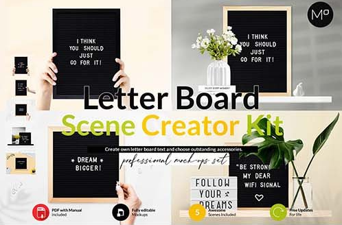 CreativeMarket - Letter Board Scene Creator Kit 5904775