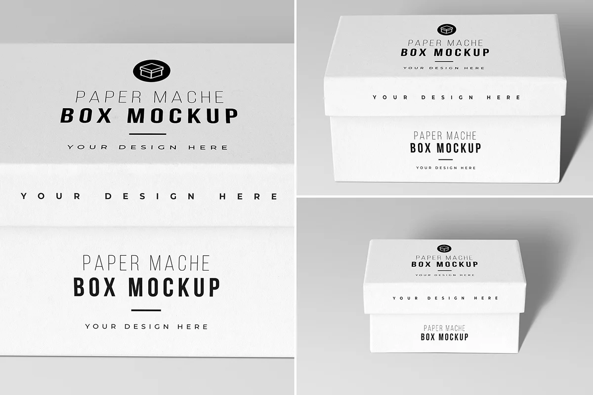 CreativeMarket - Paper Mache Craft Box Mockups 5953880