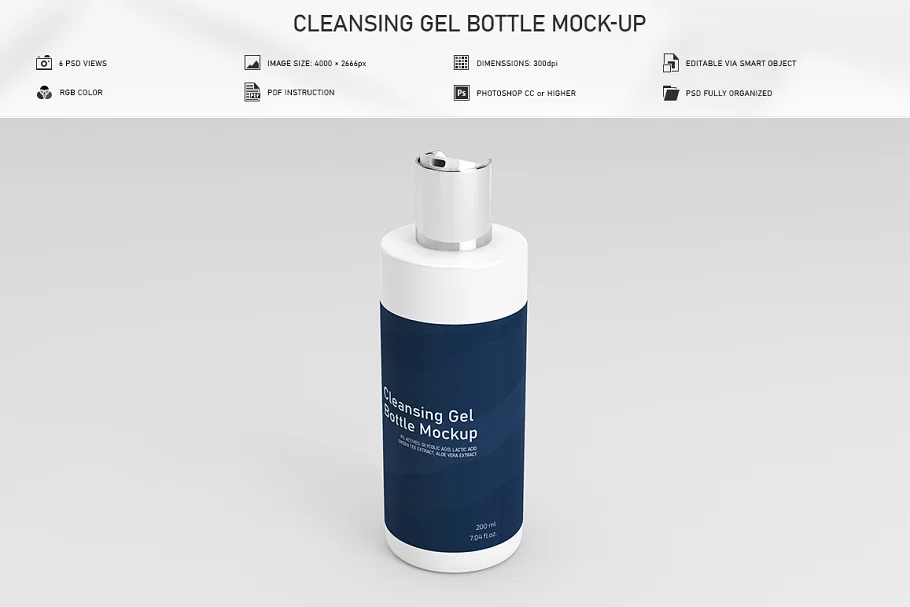 CreativeMarket - Cleansing Gel Bottle Mock-Up 5969611
