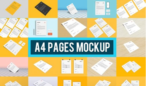 CreativeMarket - A4 Pages Mockup 5542531