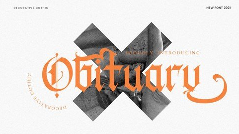 Obituary Decorative Advertisement Font