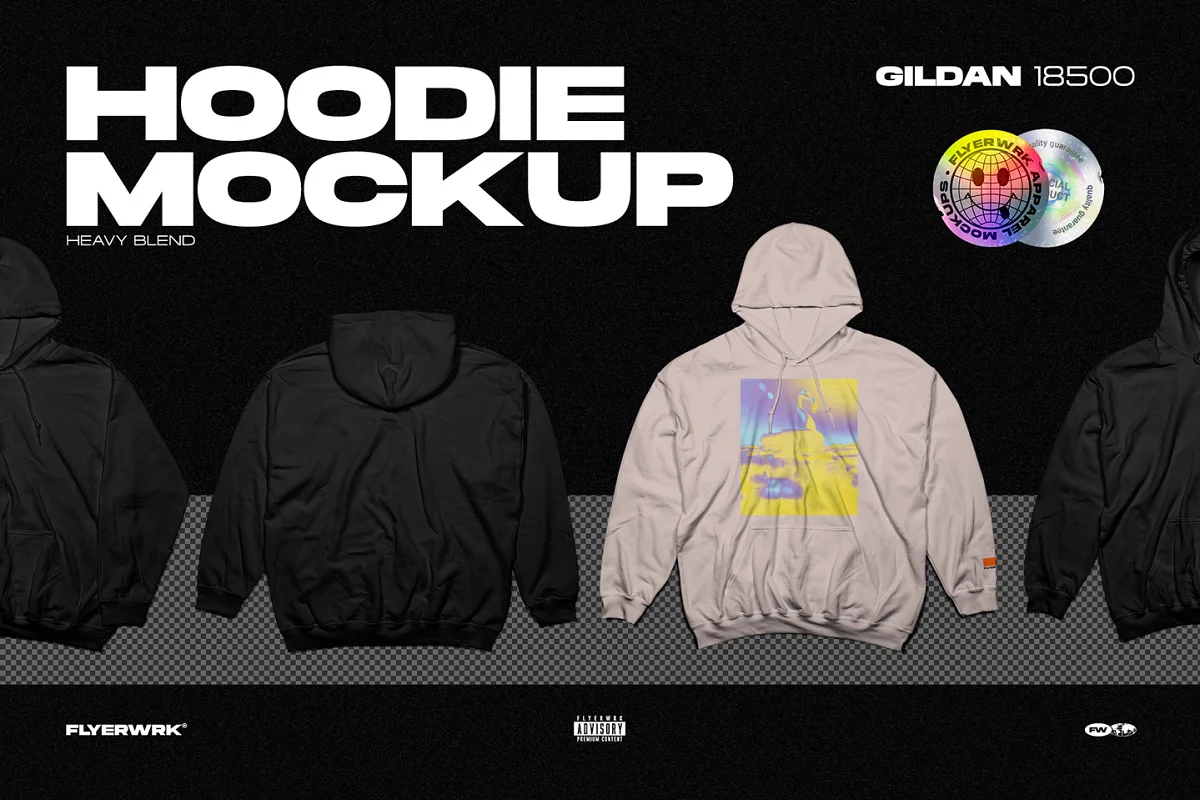 CreativeMarket - Hoodie Mockup - Gildan 18500 6499378