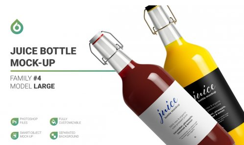 CreativeMarket - Juice Bottle Mockup 5742701