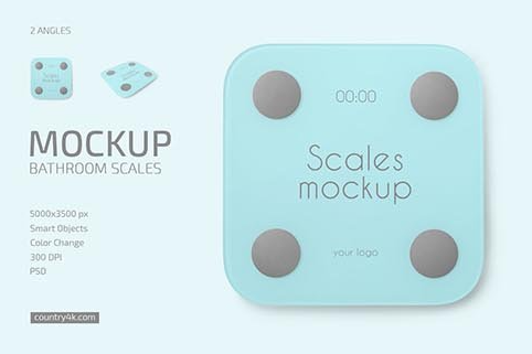 CreativeMarket - Bathroom Scales Mockup Set 6479806