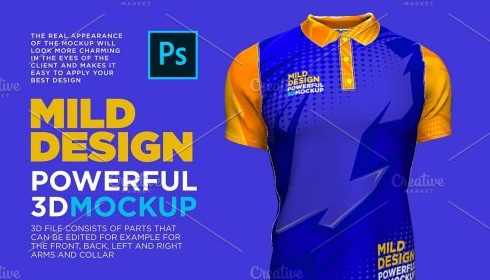 CreativeMarket - Polo shirt 3D Mockup 4606266
