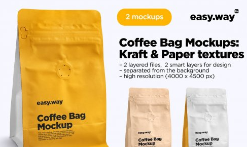 CreativeMarket - Coffee Bag PSD Mockups 6024410