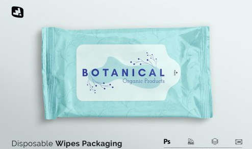 CreativeMarket - Disposable Wipes Packaging Mockup 5180083