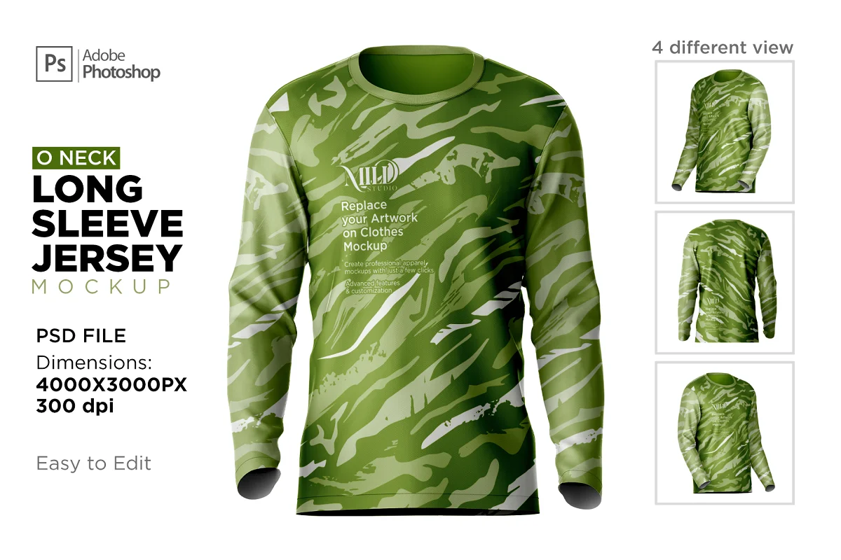 CreativeMarket - Long Sleeve Jersey Set Mockup 6509399
