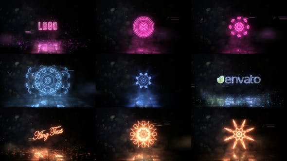 Videohive Kaleidoscope Neon Logo 33362162