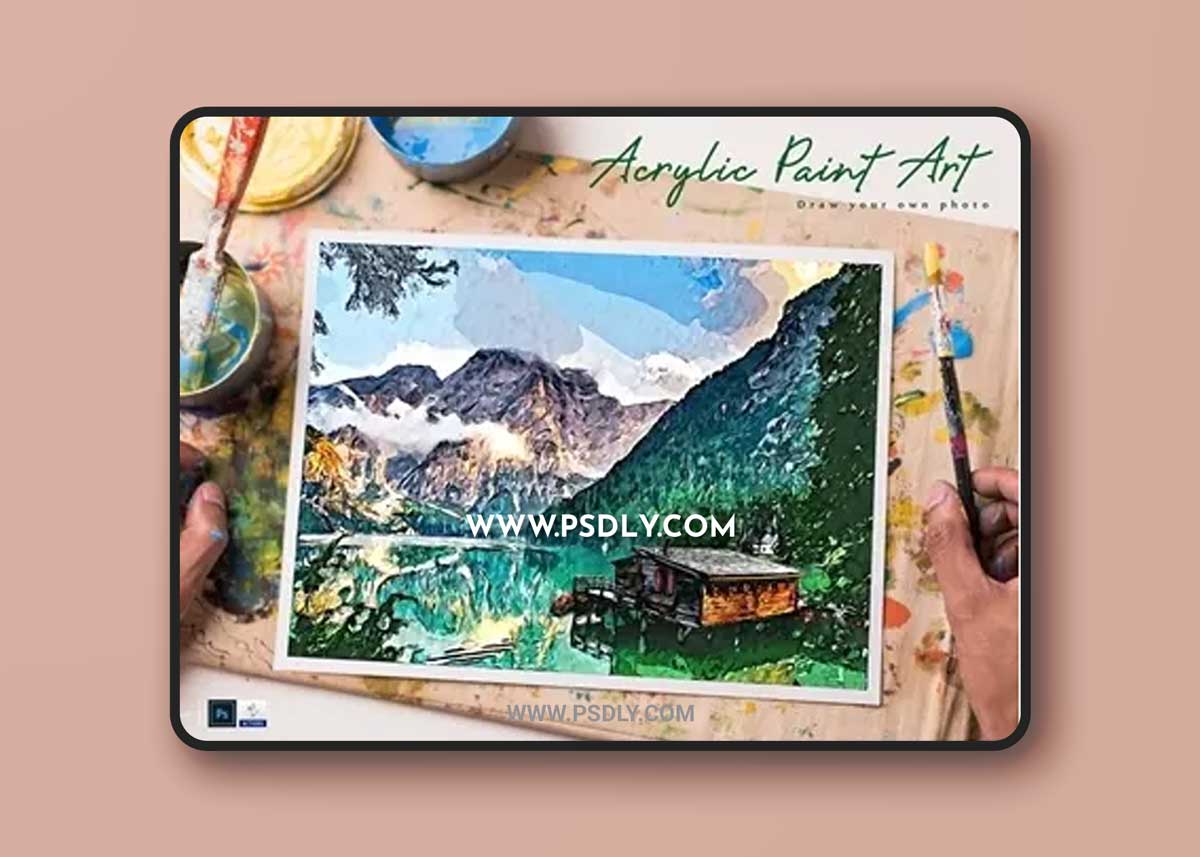 CreativeMarket - Acrylic Paint Art - PS Action 4027015