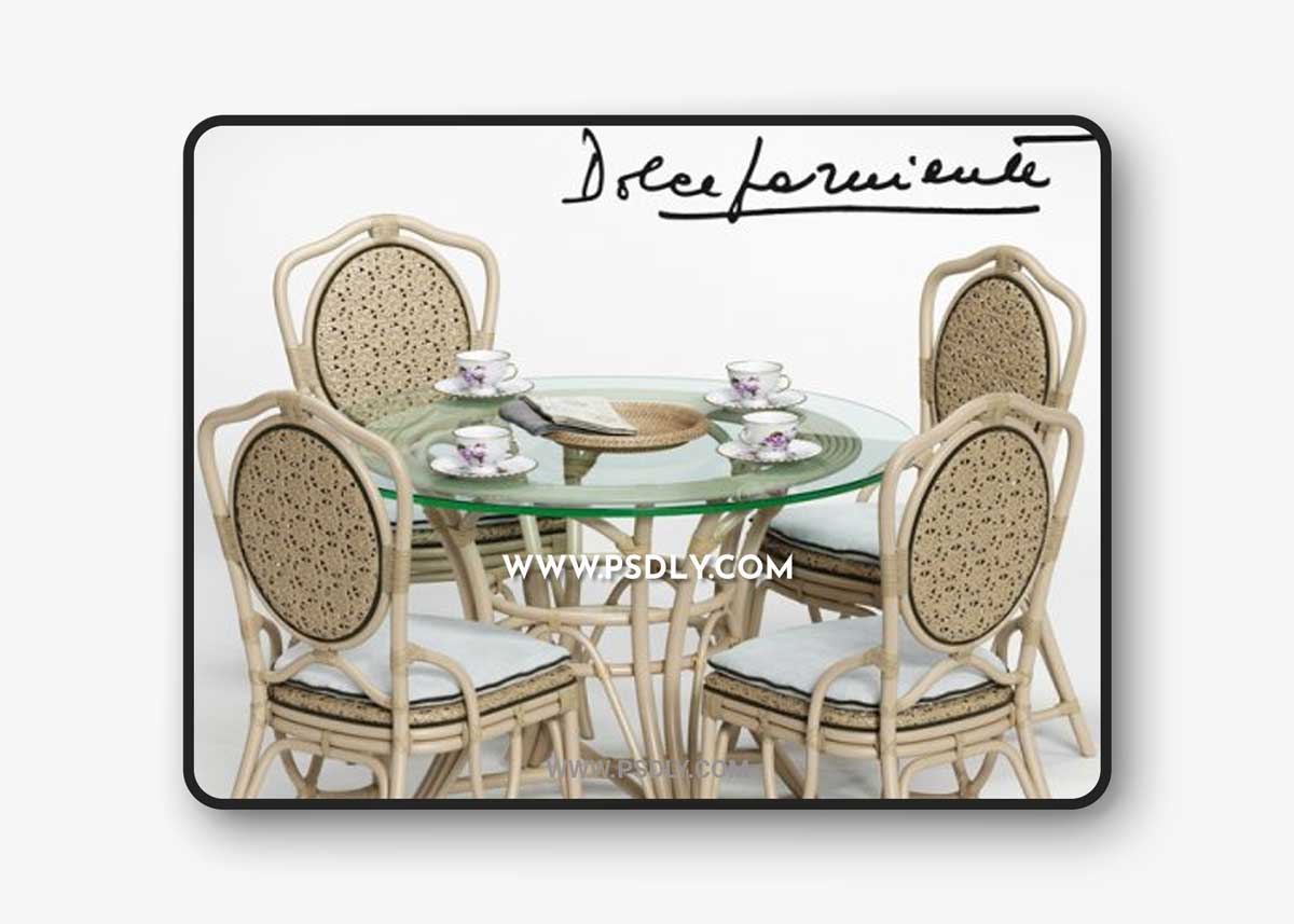 Dolcefarniente DAISY Chair and IRENE Table 3D Models