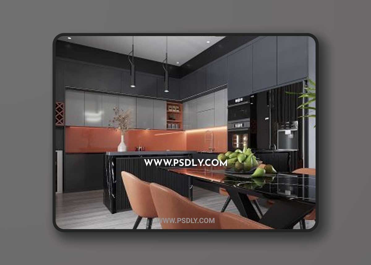 Dressing Room and Kitchen Interior 3D Models