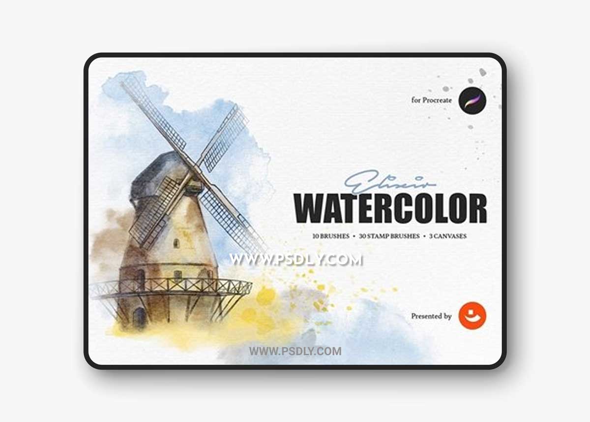 Elixir Watercolor Procreate Brushes