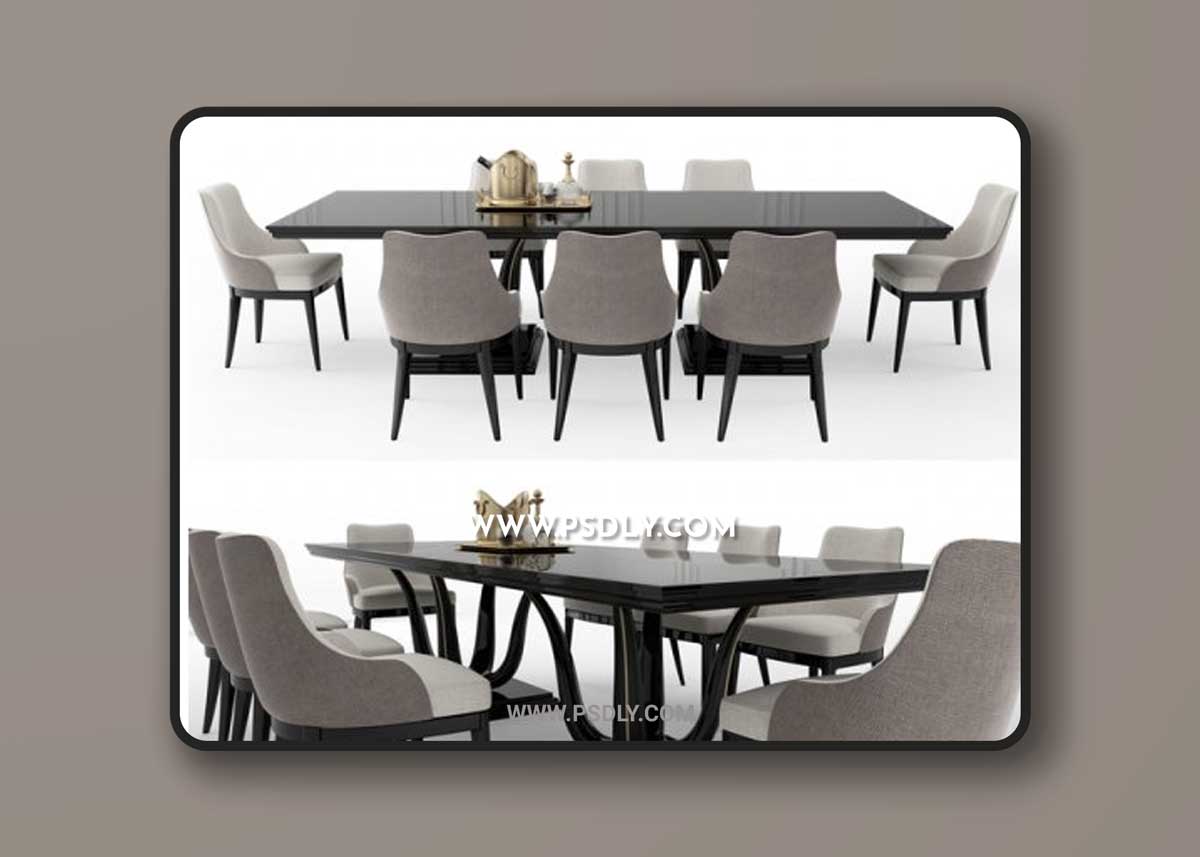 GALIMBERTI NINO Corallo table + Adele chair 3D Models