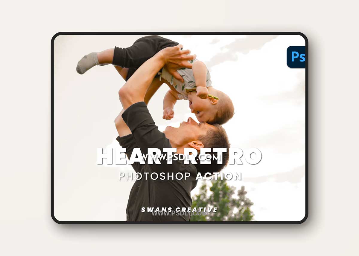 Heart Retro Photoshop Action