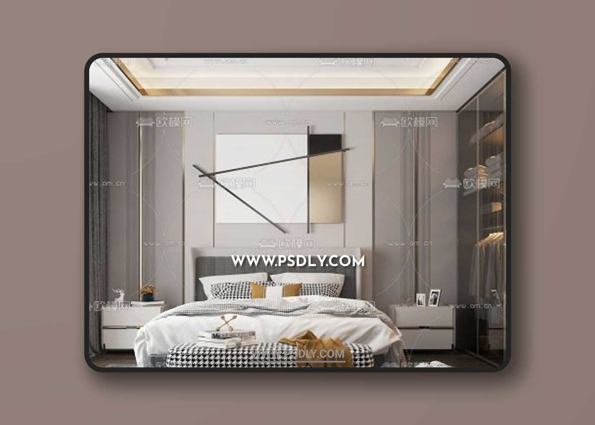 Master bedroom room 3d model 11669325