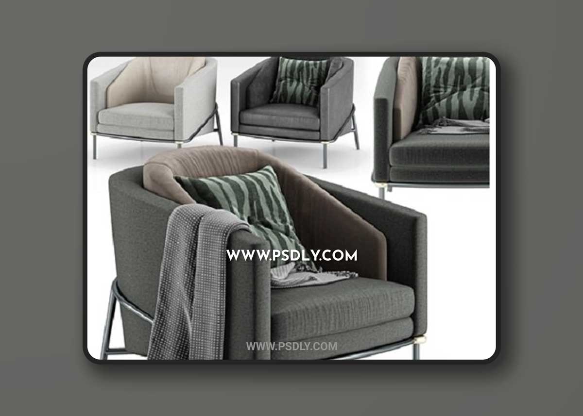 Minotti Fil Noir Armchair 3D Models