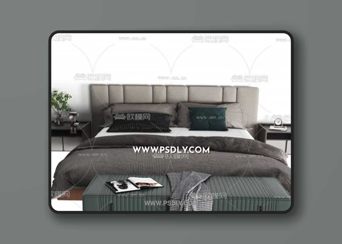 Modern fabric double bed 11653612