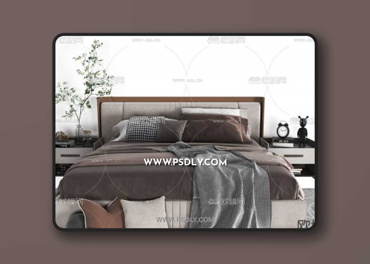 Modern fabric double bed 11658587