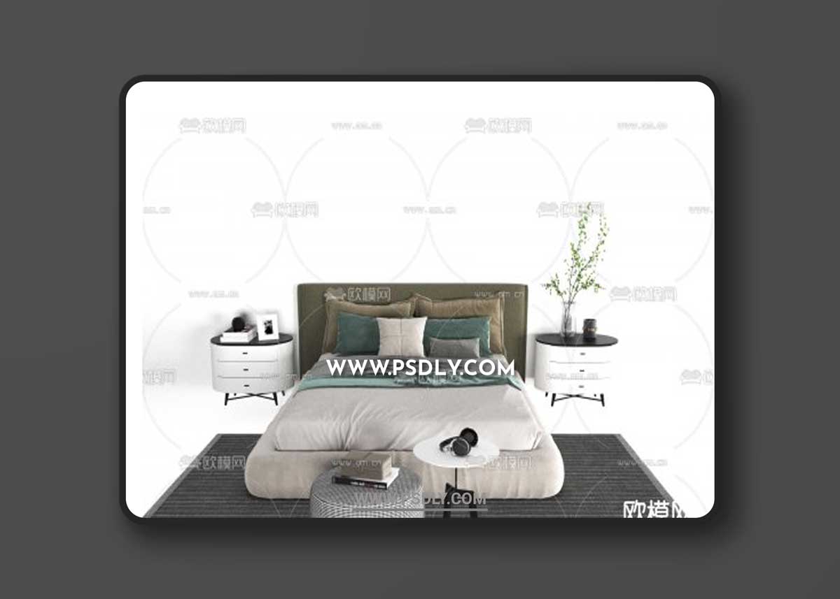 Modern fabric double bed 11658686