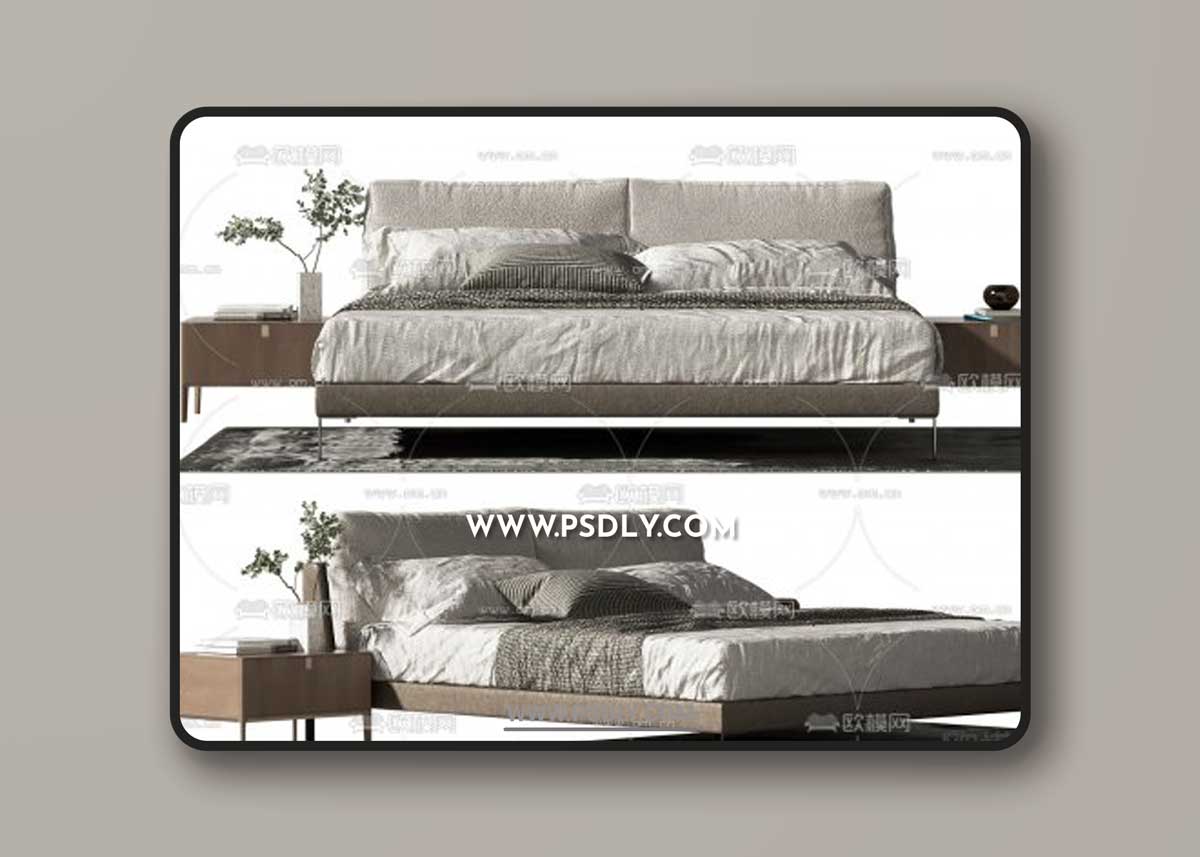 Modern fabric double bed 11684719
