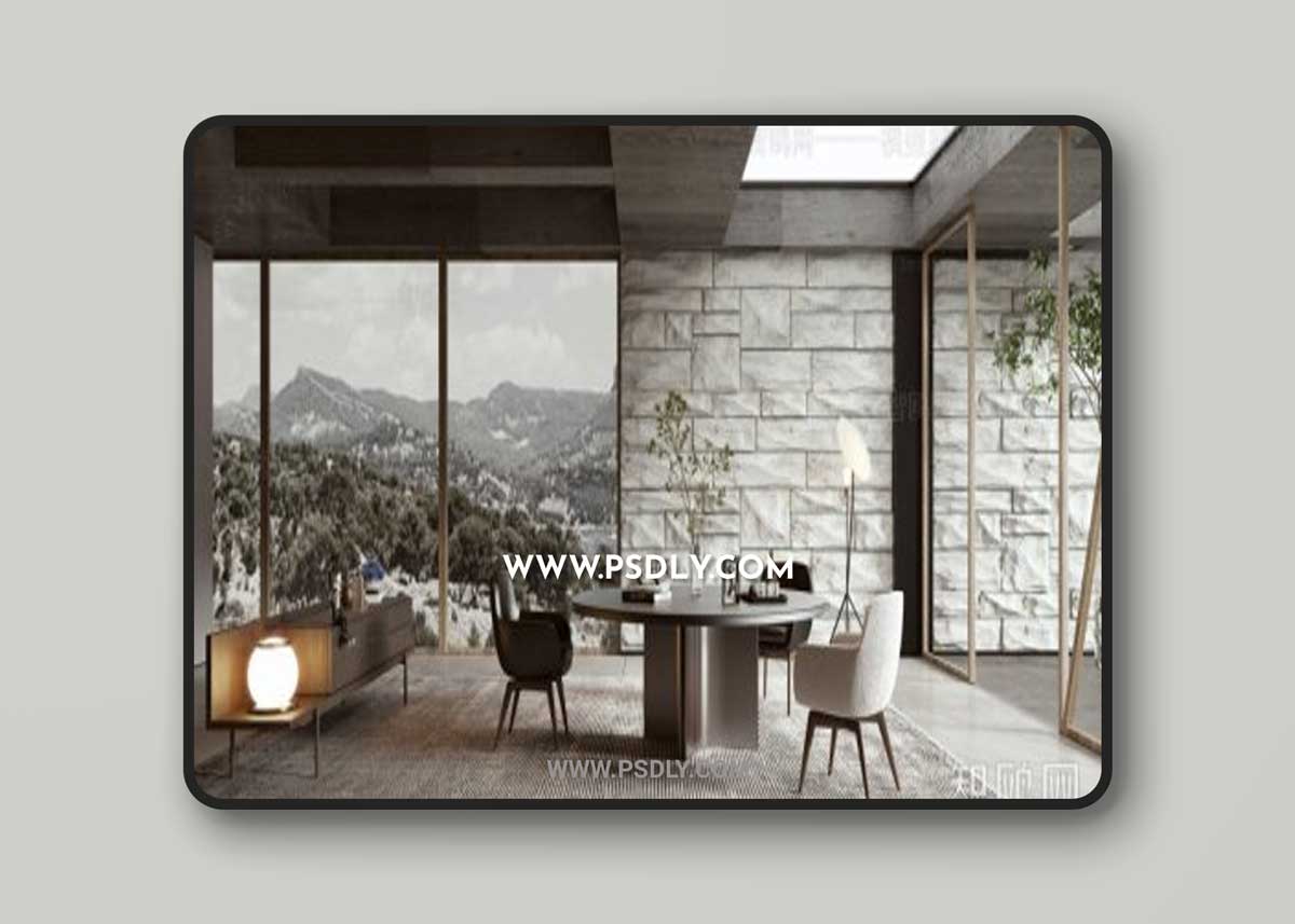 Modern living room dining room 3D Models