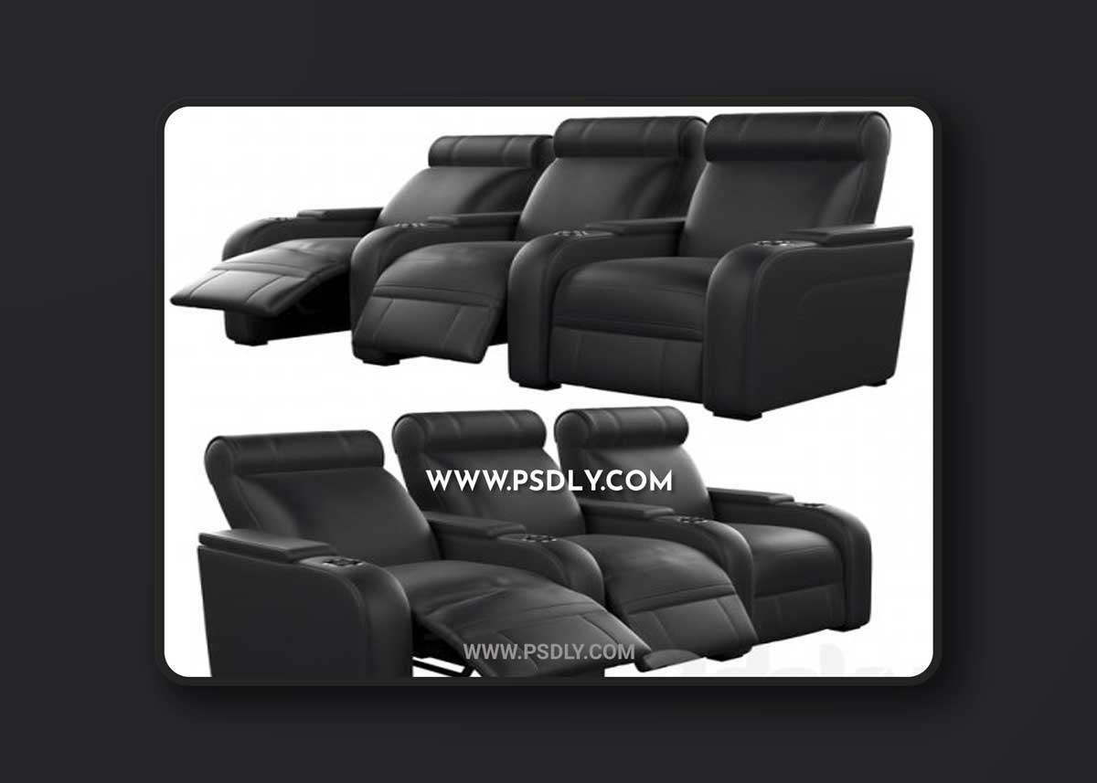 Modular cinema seat 3 positions 3D Models