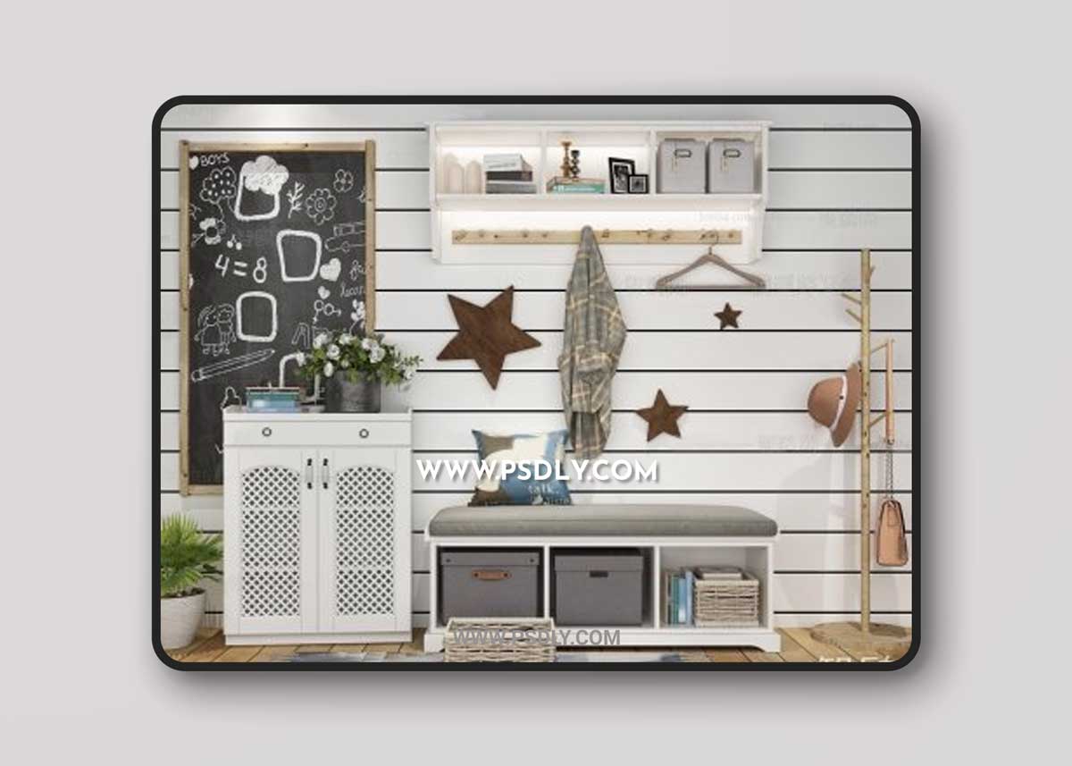 Nordic shoe cabinet hanger 3D Models