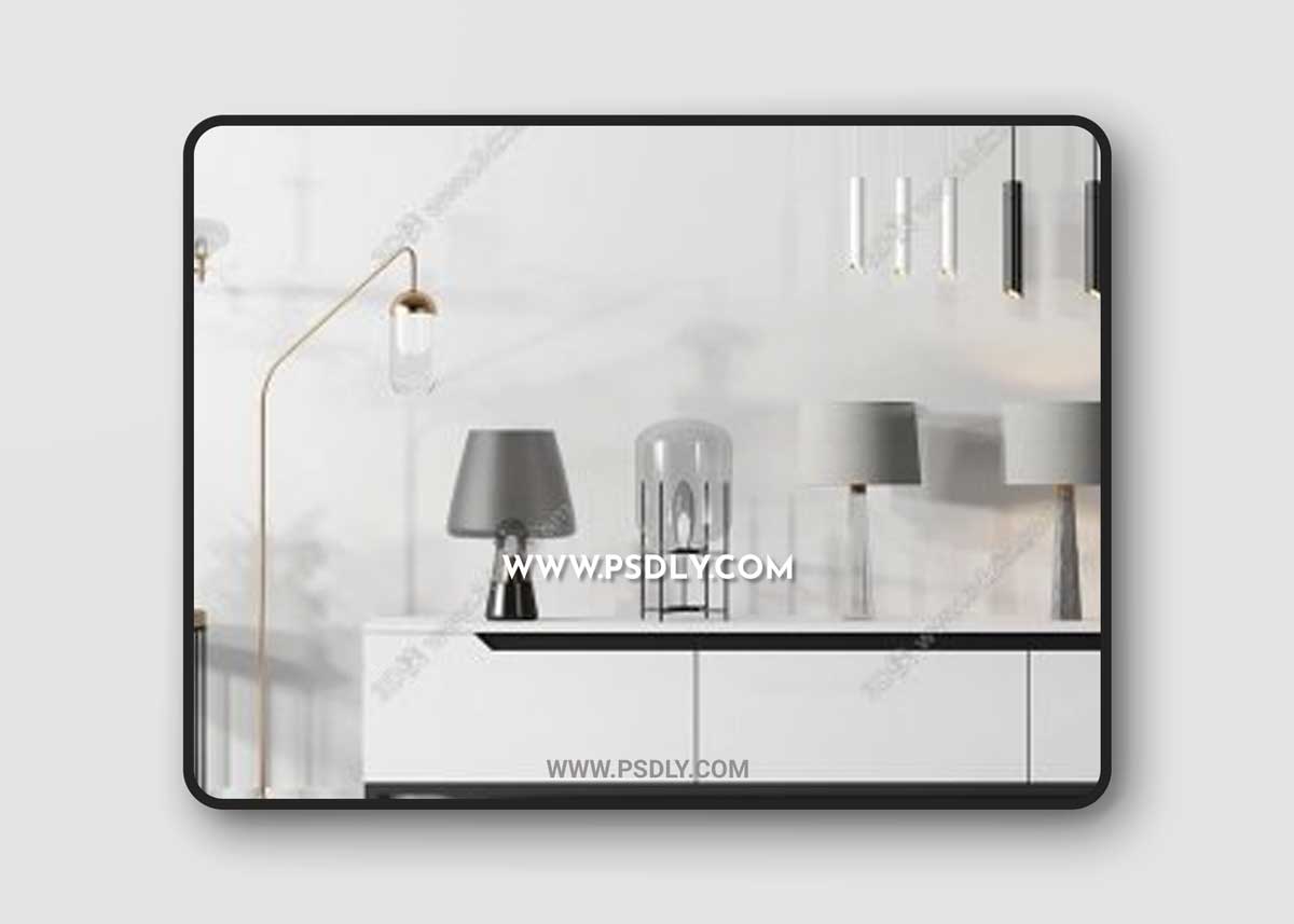 TV cabinet round table lamp chandelier combination